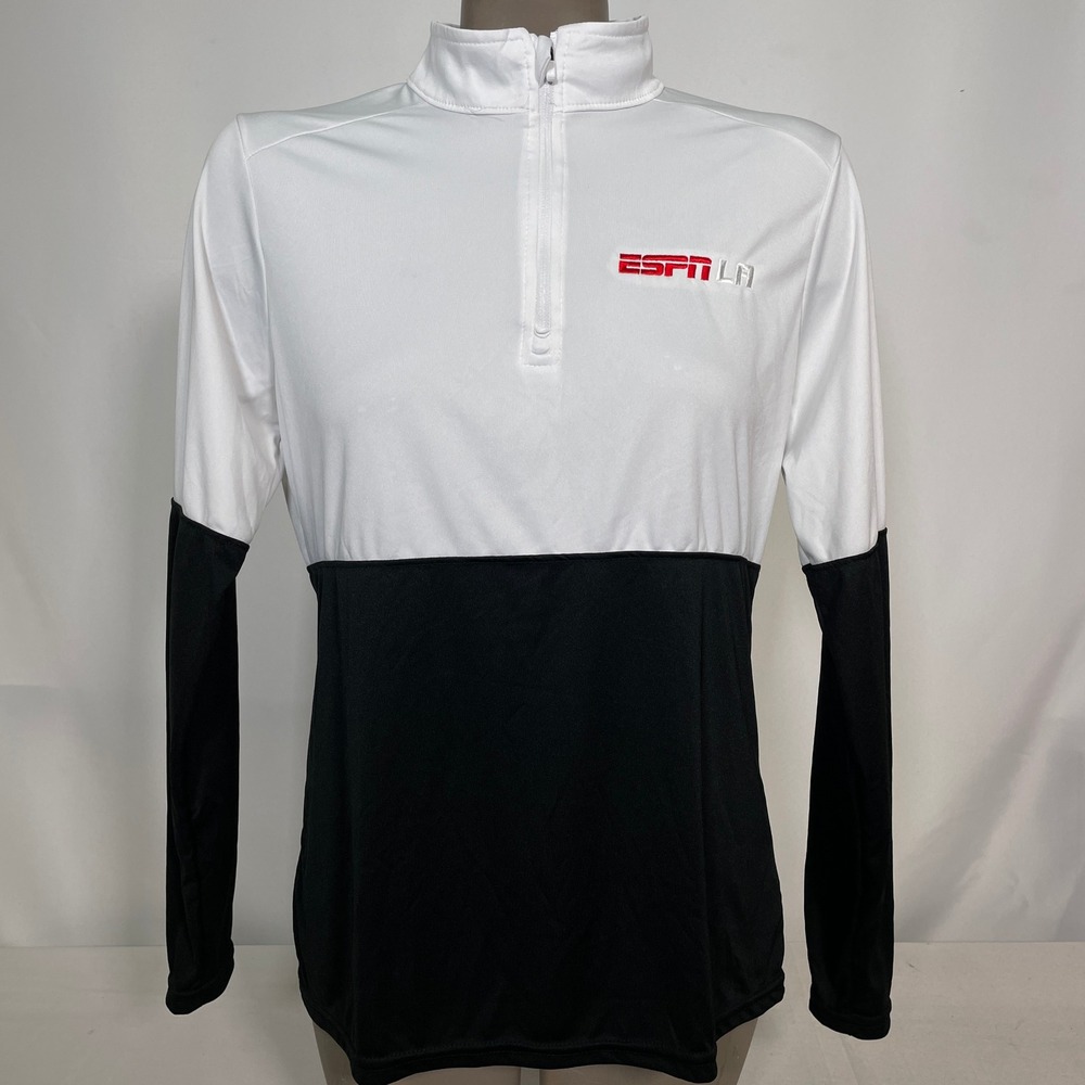 ESPN LA Holloway Dry-Excel Quarter Zip White Black Pullover Women's MEDIUM